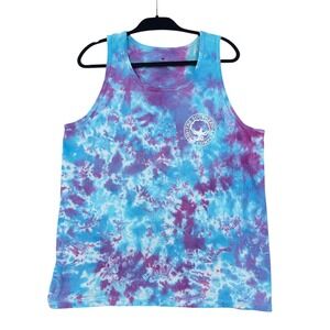 Southern Shirt Tie Dye Tank Top Women L Cotton Blue Purple Logo 10256